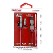 Promate TRIO2 6In1 Charger Cable1.2m Grey