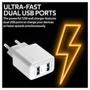 Promate Dual USB Port Wall Charger White