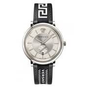 Versace V Circle Black Leather Men Watch VEBQ01219