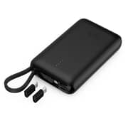 TRX Powerbank 10000mAh with Built In 3in1 Charging Cable Black