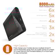 HyperGear Universal Dual USB Portable LED Power Bank 8000mAh