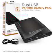 HyperGear Universal Dual USB Portable LED Power Bank 12000mAh