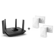 Linksys MR8300 Tri-Band Mesh WiFi Router + 2 Velop Plug-In Nodes - Bundle