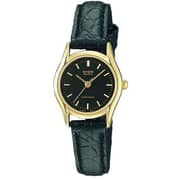 Casio Black Leather Women Watch LTP-1094Q-1ARDF