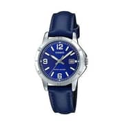 Casio Blue Leather Women Watch LTP-V004L-2BUDF