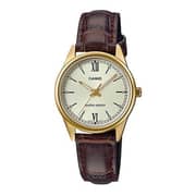 Casio Brown Leather Women Watch LTP-V005GL-9BUDF