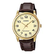 Casio Enticer Brown Leather Men Watch MTP-V001GL-9BUDF