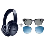 Bose QuietComfort 35 II Noise Cancelling Headphones Triple Midnight + Bose Frames Alto Low Bridge Audio Sunglasses + Blue Lenses