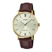 Casio Dress Brown Leather Women Analog Watch LTP-VT01GL-9B