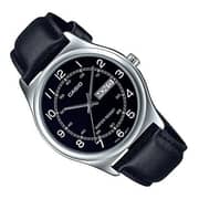 Casio Enticer Black Leather Men Analog Watch MTP-V006L-1B2
