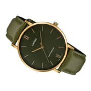 Casio Dress Green Leather Men Analog Watch MTP-VT01GL-3B