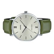 Casio Dress Green Leather Men Analog Watch MTP-VT01L-3B