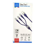 Brave 3in1 Charging Cable 1.2M Blue