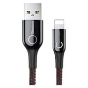 Baseus C-Shaped Light Intelligent Power Off Lightning Cable Black 1m