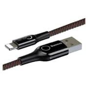 Baseus C-Shaped Light Intelligent Power Off Lightning Cable Black 1m