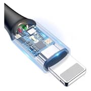 Baseus C-Shaped Light Intelligent Power Off Lightning Cable Black 1m