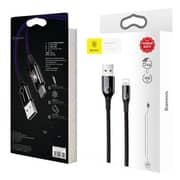 Baseus C-Shaped Light Intelligent Power Off Lightning Cable Black 1m