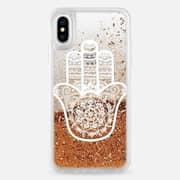 Casetify Glitter Case iPhone Xs/X Gold White Hamsa Hand