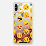 Casetify Glitter Case iPhone Xs/X Rose Gold Emoji Love