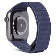 Decoded 38-40mm Leather Magnetic Traction Strap For Apple Watch Blue