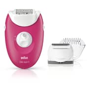 Braun Silk-Epil 3 Epilator Raspberry Pink With 3 Extras 3-410