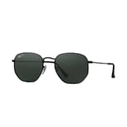 Ray-Ban Hexagonal Black Sunglasses Unisex RB3548N 002/58