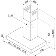 SMEG Flat Chimney Cooker Hood KBT900XE