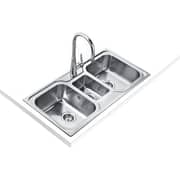 TEKA Inset Stainless Steel Sink Two Bowls And One Auxiliary Bowl Classic 2½B
