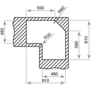TEKA Inset Stainless Steel Corner Sink Dual-Bowl & Drainer - Angular 2B 3½