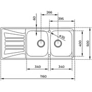 TEKA BASICO 2B 1D GT Inset Stainless Steel Kitchen Sink
