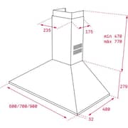 TEKA Decorative Pyramid Hood 60 cm Push-Button Control - DBB 60