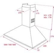 TEKA Decorative Pyramid Hood 90 cm Push-Button Control - DBB 90