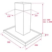 TEKA Island Decorative Hood Touch Control LED - DH2 985 ISLAND 90 cm