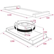 TEKA DHT 1285 ISLAND 120cm Ceiling Hood with Contour Rim extraction system and ECOPOWER motor