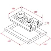 TEKA 30 cm Modular Gas Hob with Dual Burners - EFX 30.1 2G