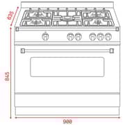 TEKA 90 cm Free‑Standing Cooker Gas Hob & Multifunction Oven - FS 901 5GE