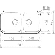 TEKA Undermount Stainless Steel Sink Dual‑Bowl Overflow - BE 2B 845 R