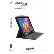 Logitech iPad Air (3rd Generation) Keyboard Case, Slim Folio with Integrated Wireless Keyboard graphite English/Arabic 920-009650