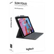 Logitech Slim FOLIO iPad Keyboard Case 10.2 Inch, 7th Generation, Bluetooth, With Integrated Wireless Keyboard, AR Layout Graphite