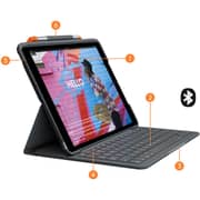 Logitech Slim FOLIO iPad Keyboard Case 10.2 Inch, 7th Generation, Bluetooth, With Integrated Wireless Keyboard, AR Layout Graphite