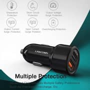 Linkcomn Dual USB Car Charger 590mm Black