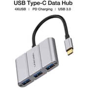 Linkcomn 4 Port Type C USB 3.0 Hub 17.5cm Silver