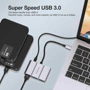 Linkcomn 4 Port Type C USB 3.0 Hub 17.5cm Silver