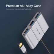 Linkcomn 4 Port Type C USB 3.0 Hub 17.5cm Silver