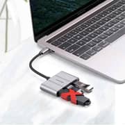 Linkcomn 4 Port Type C USB 3.0 Hub 17.5cm Silver