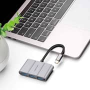 Linkcomn 4 Port Type C USB 3.0 Hub 17.5cm Silver