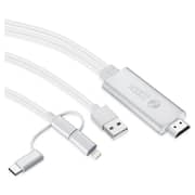 Zoook HDMILINK A300 Universal 3-in-1 HDMI Adapter Cable 3m White