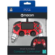 NaconWired Illuminated Compact PS4 Controller Crystal Red