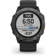 Garmin 010-02157-11 6X Fenix Sapphire Carbon Grey Dlc Band Watch W/Black