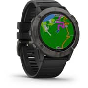 Garmin 010-02157-11 6X Fenix Sapphire Carbon Grey Dlc Band Watch W/Black